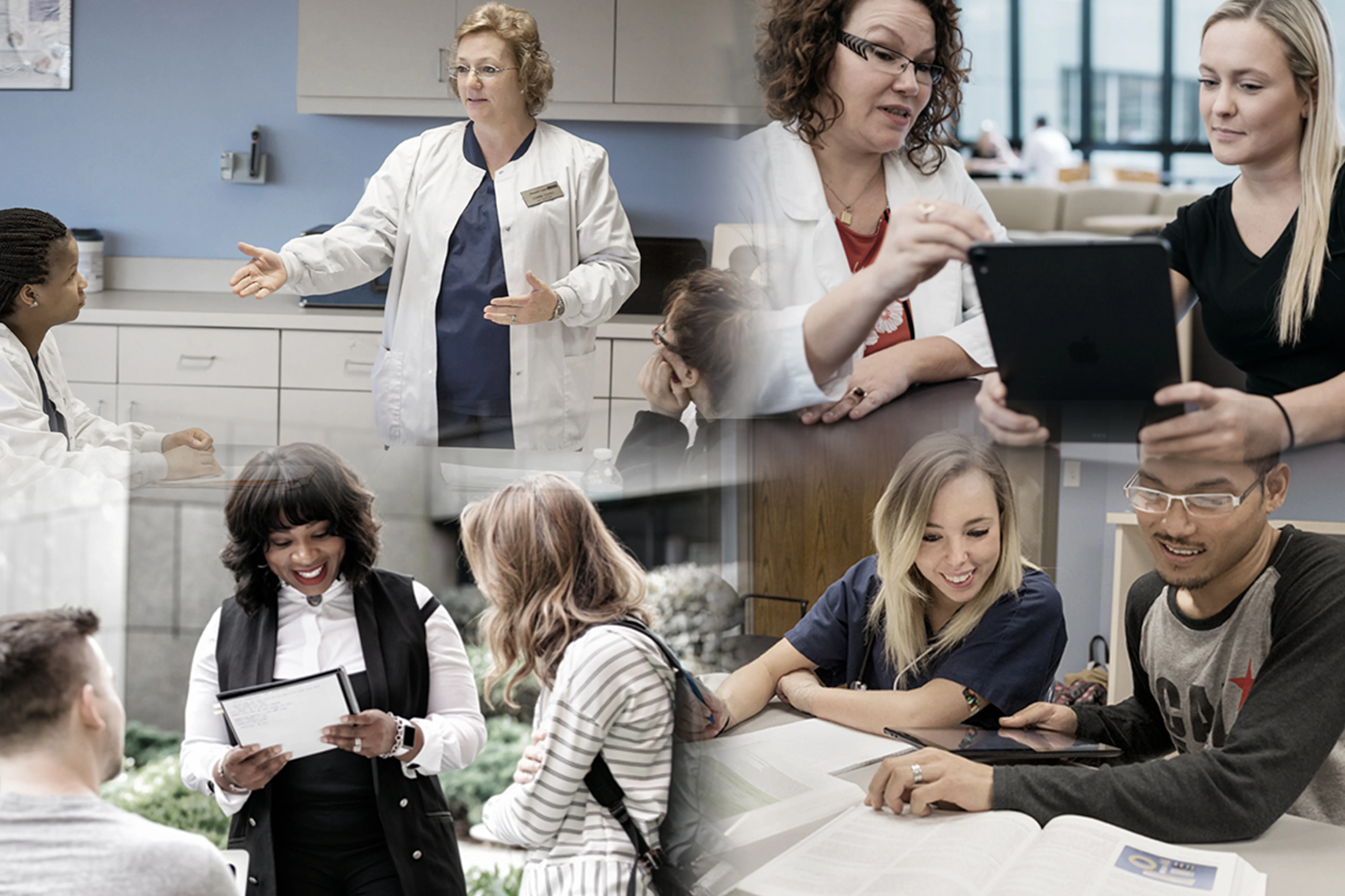 Collage Of Images Showing Learners And Instructors Working Together On